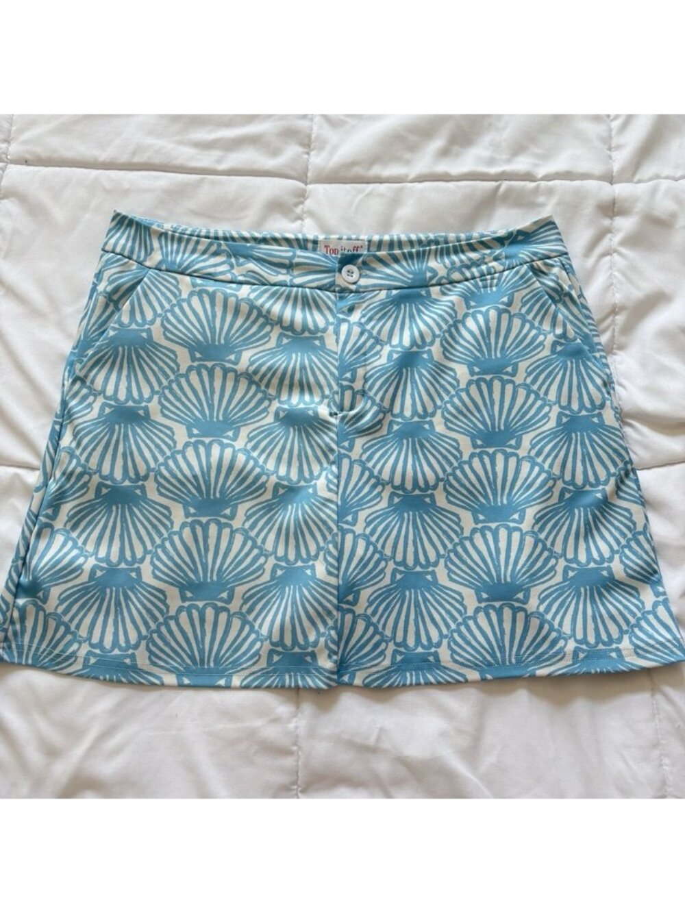 Womens Large Golf Tennis Skort Skirt Blue Floral Activewear Outdoor Breathable